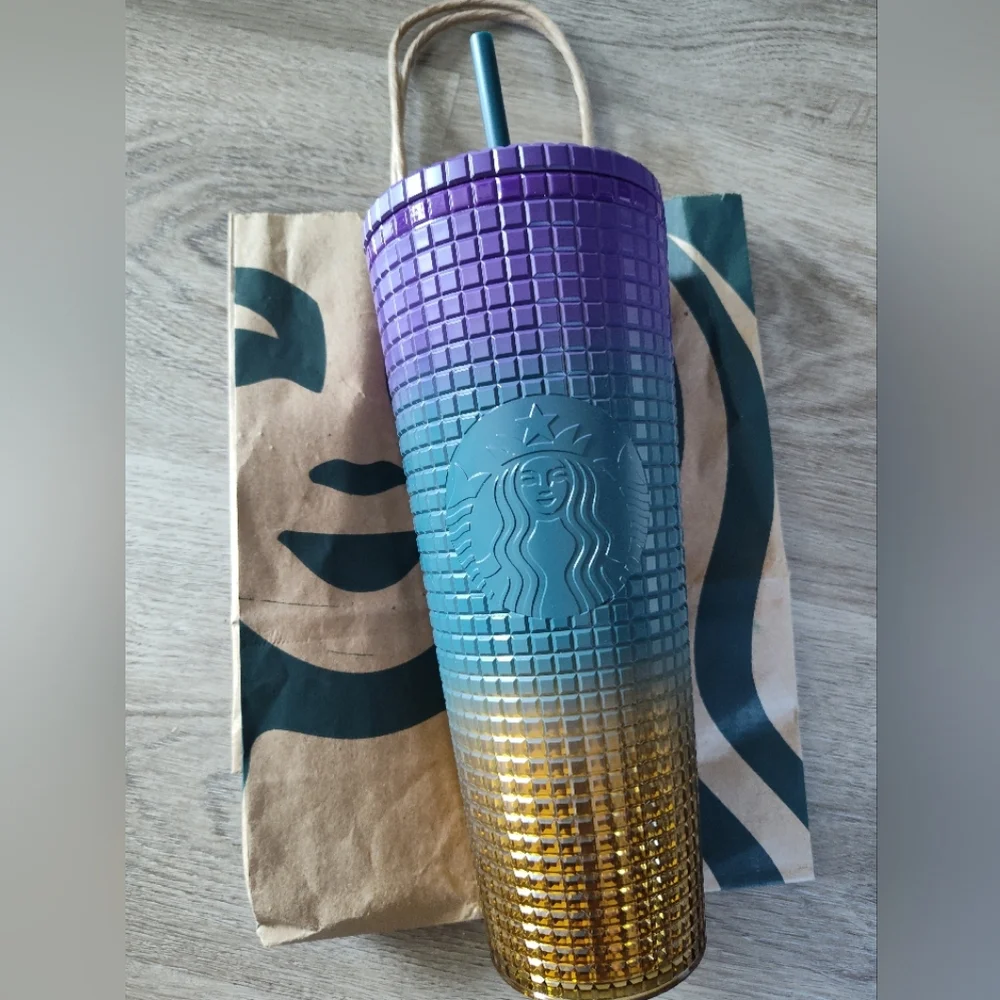 FREE SHIP!🆕Starbucks Fall24 Studded Gradient Tumbler with Straw 24oz NWT